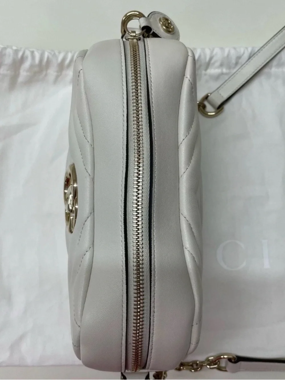 Gucci GG camera bag white